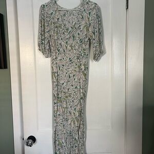 Floral Green and Cream Women's Dress